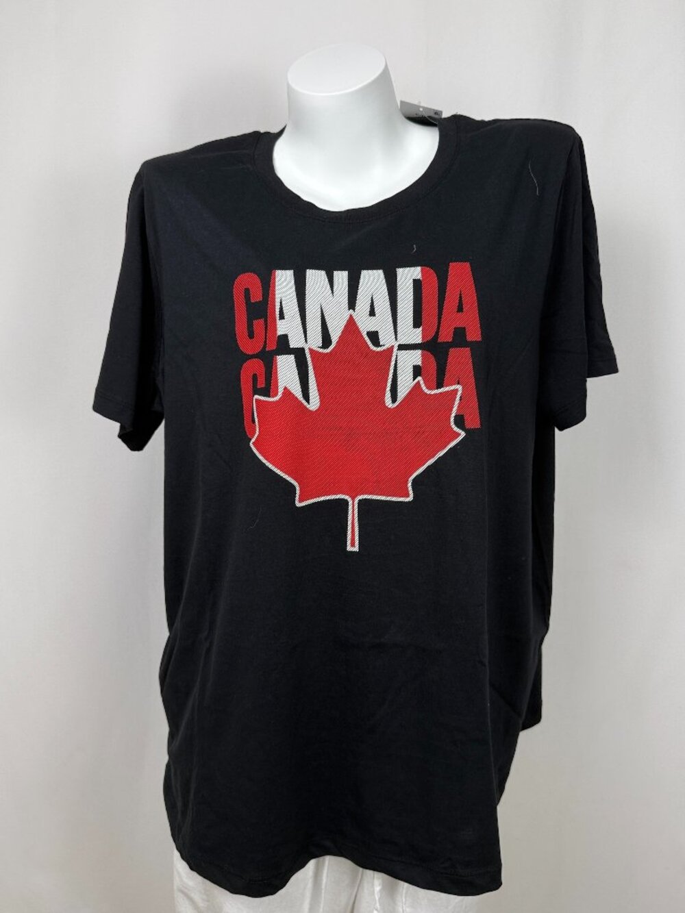George Canada Maple Leaf Graphic Tee Shirt Womens XL Black Cotton Crew Neck